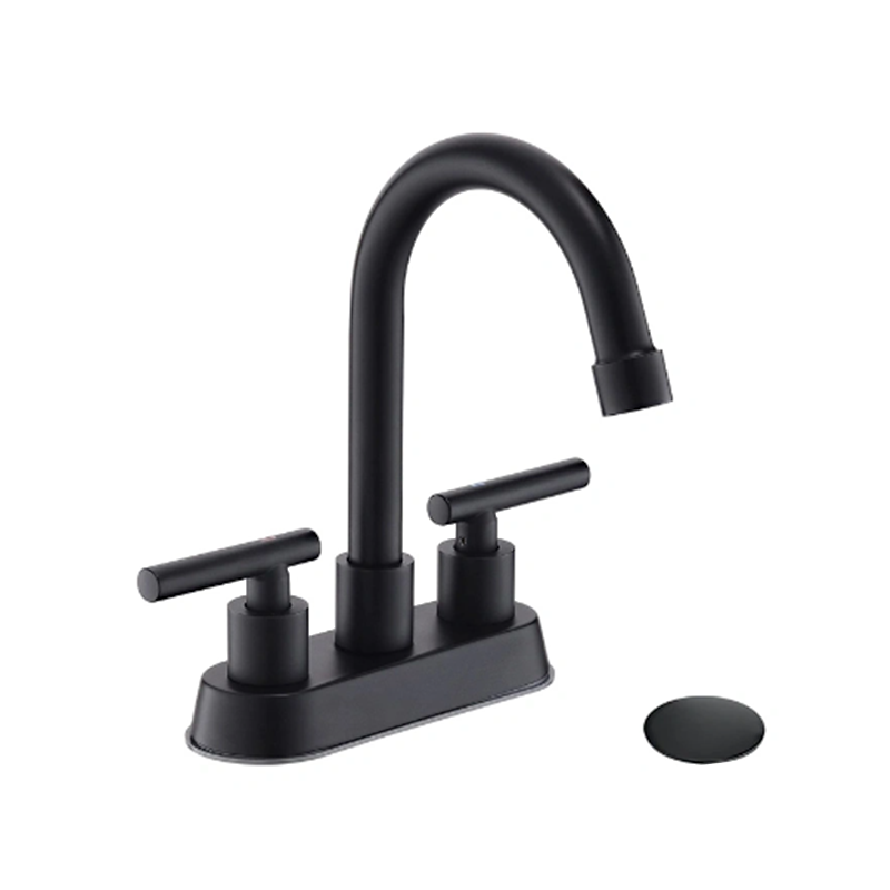 Matte Black 3 หลุมก๊อกน้ำในห้องน้ำที่แพร่หลาย